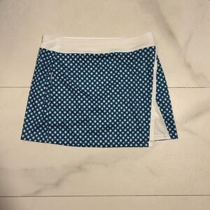 Blue and white tennis skirt